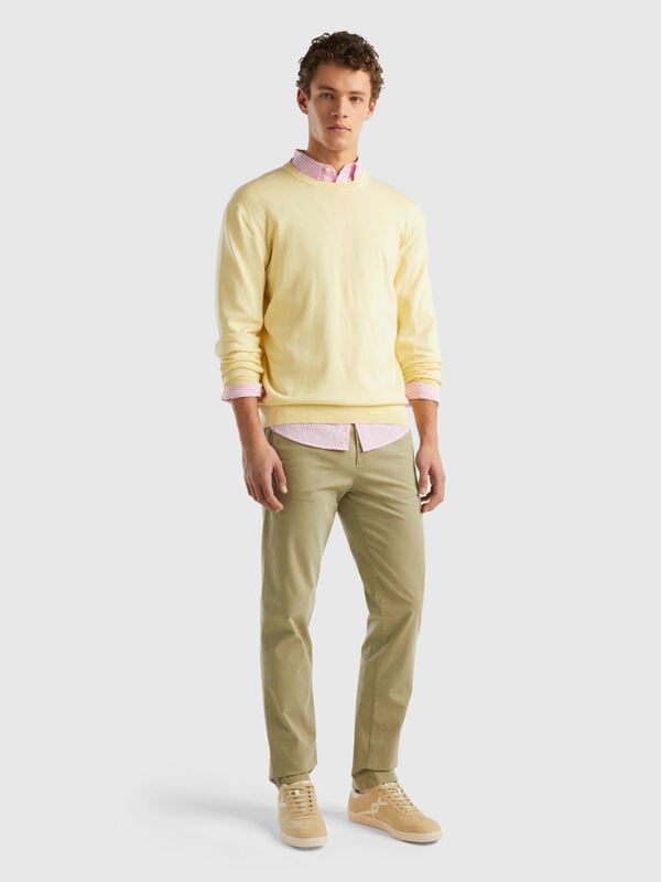 Sage green slim fit chinos Men