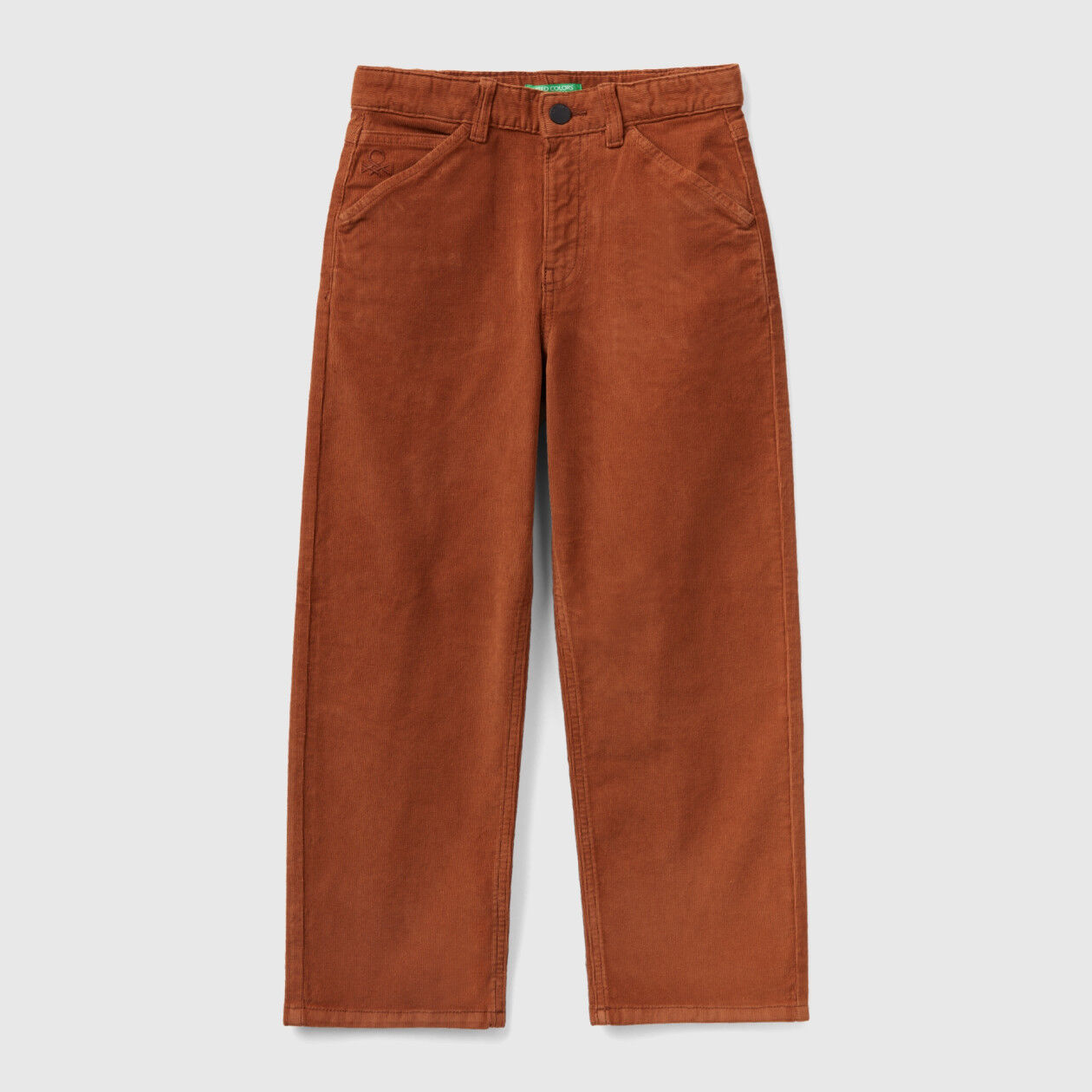 Slim fit stretch corduroy trousers - Beige | Benetton