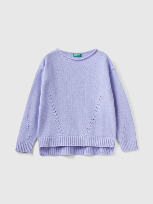 Knit sweater with playful stitching Junior Girl