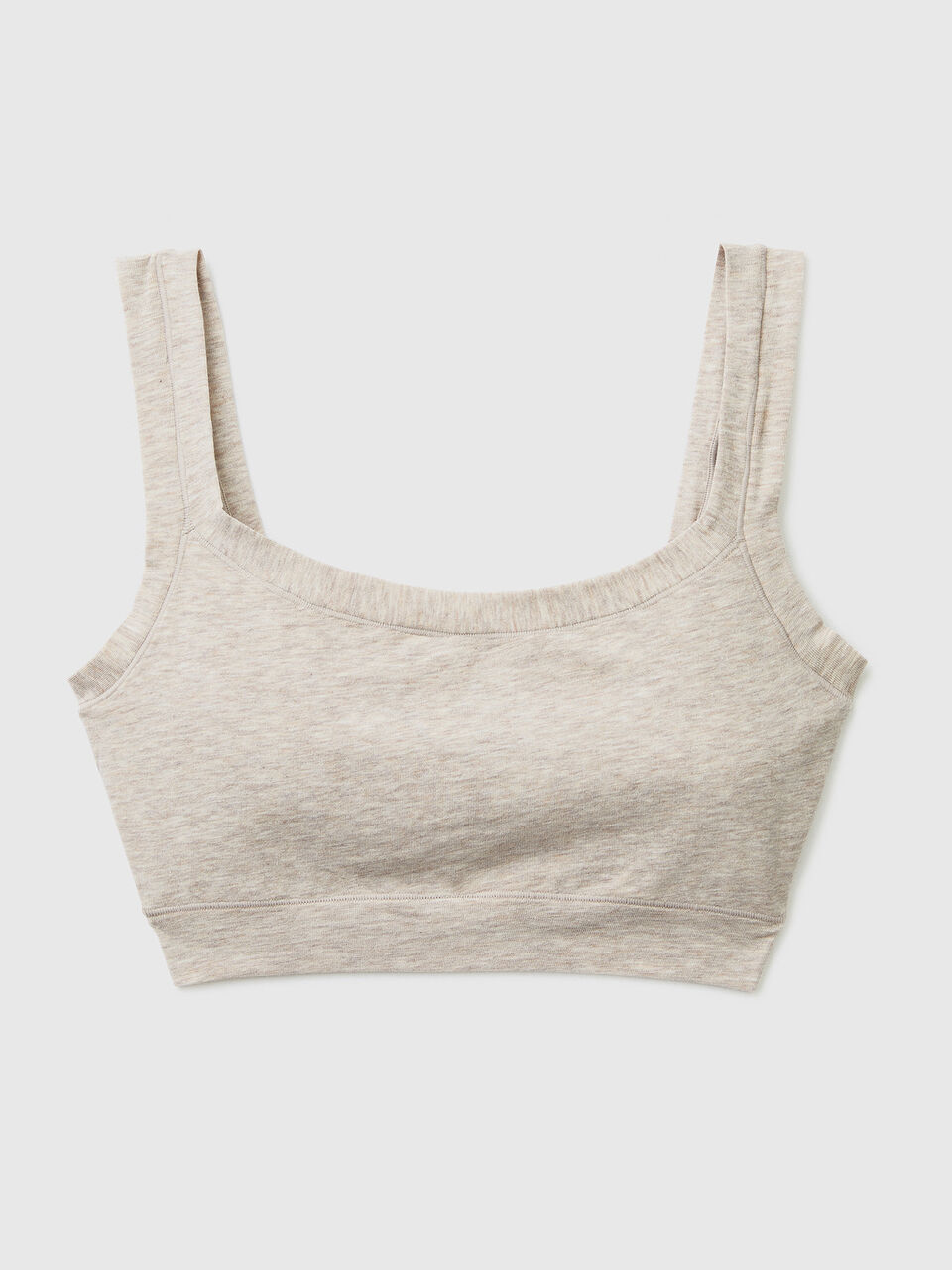 Super stretch organic cotton bra - Beige | Benetton