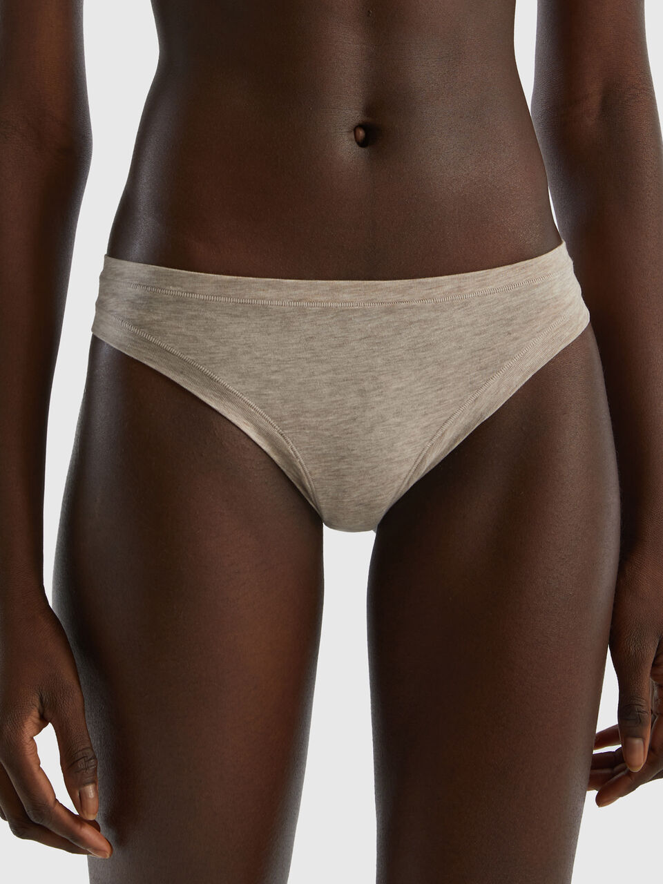 Brazilian underwear in super stretch organic cotton - Beige