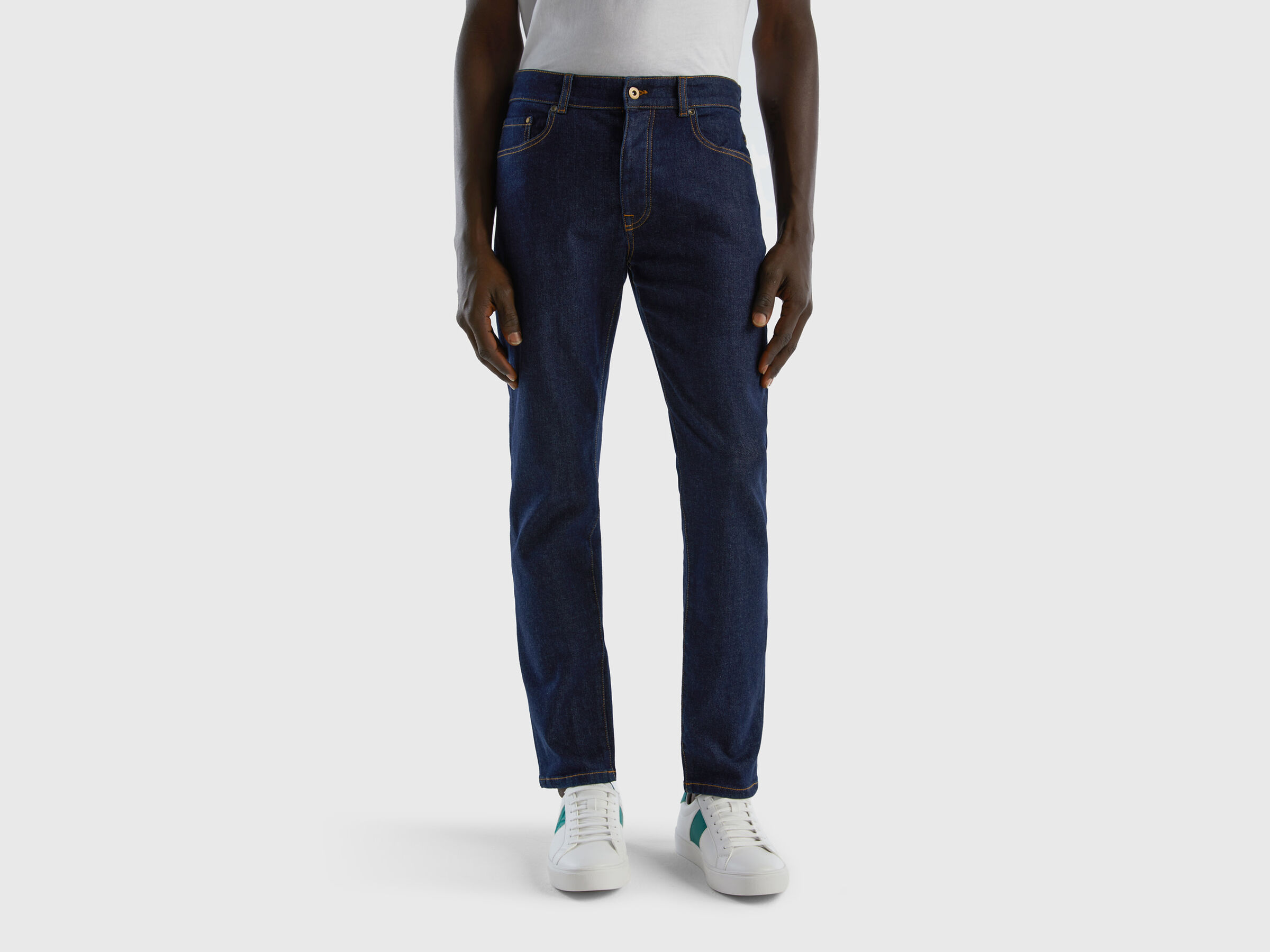 Five pocket slim fit jeans - Dark Blue | Benetton
