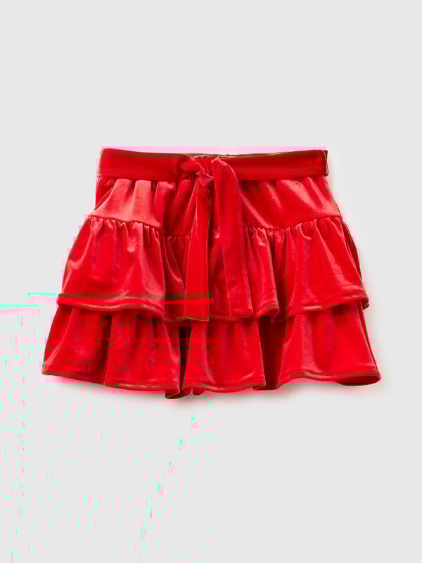 Velvet flounced skirt Junior Girl