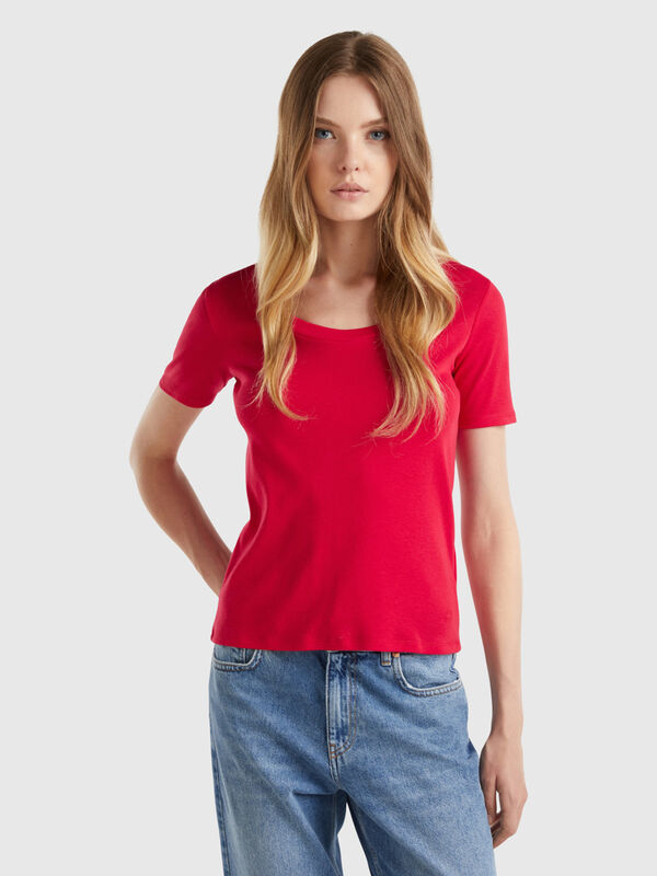 Short sleeve t-shirt in long fiber cotton Women