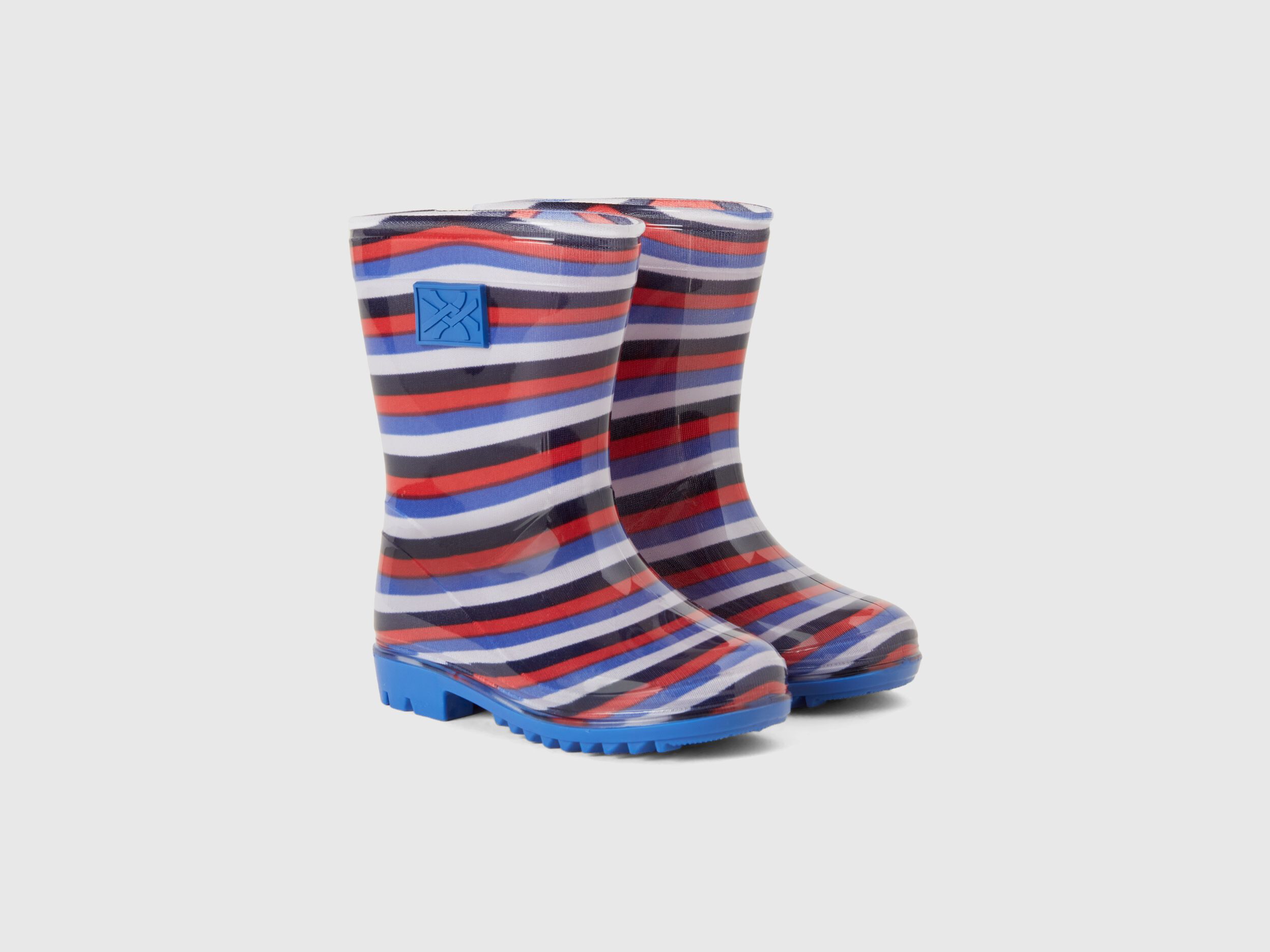 Striped sale rain boots