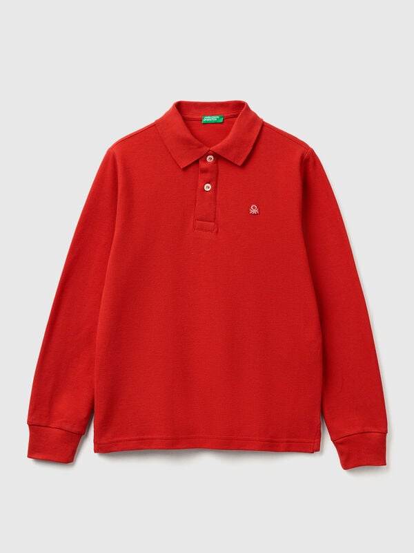 Long sleeve polo in cotton  Junior Boy