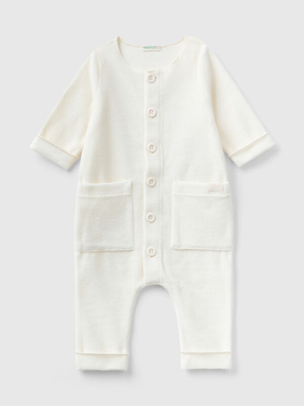 Onesie in chenille with pockets New Born (0-18 months)