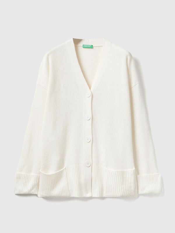 Oversized fit cardigan in wool blend Women