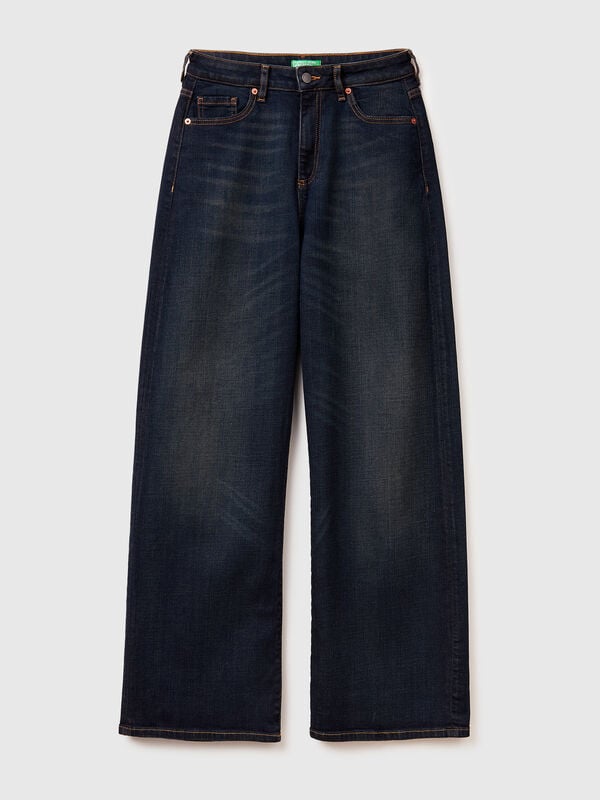 Wide fit jeans in stretch cotton Women