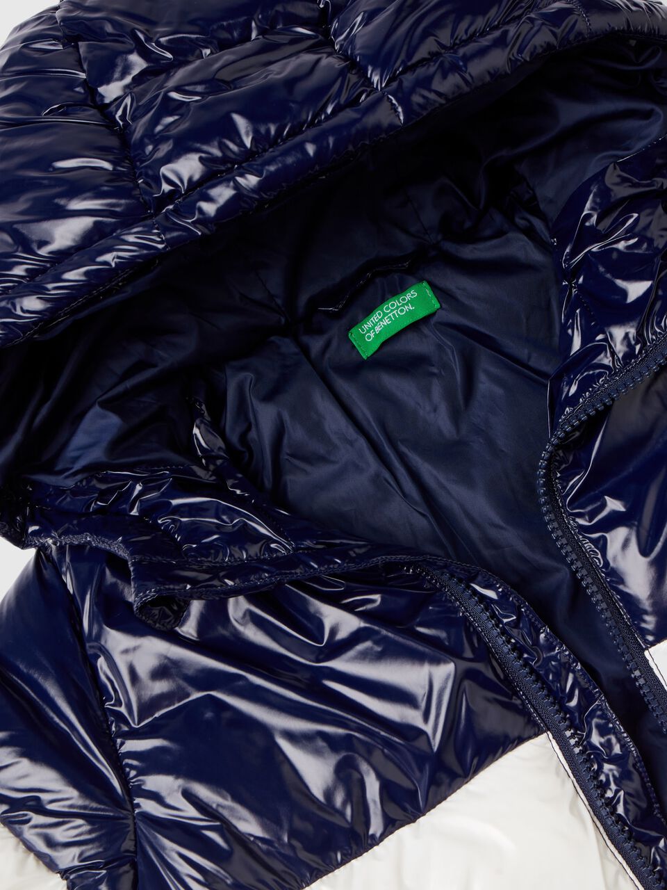 Color block padded jacket - Dark Blue | Benetton