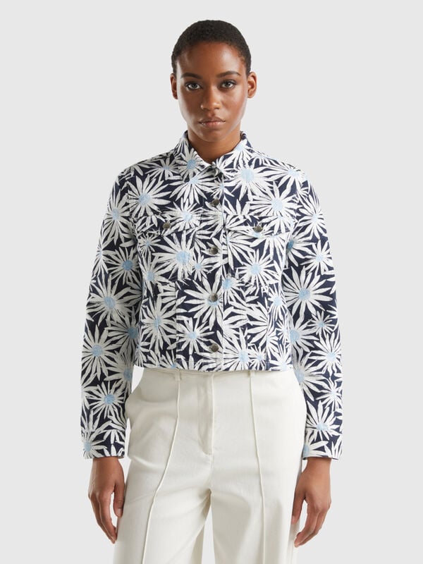 Cropped floral jacket Women