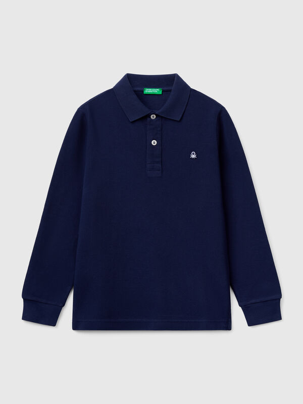 Long sleeve polo in cotton  Junior Boy