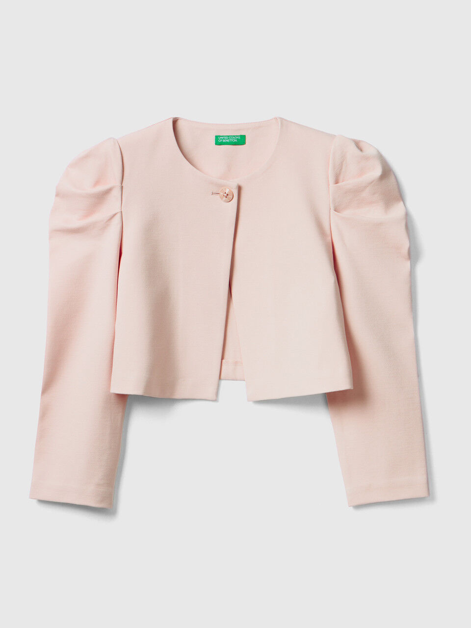 Cropped jacket with puff sleeves