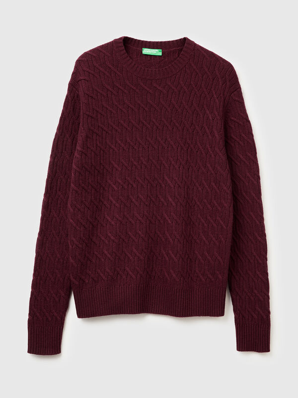 Cable knit sweater in cashmere blend Men