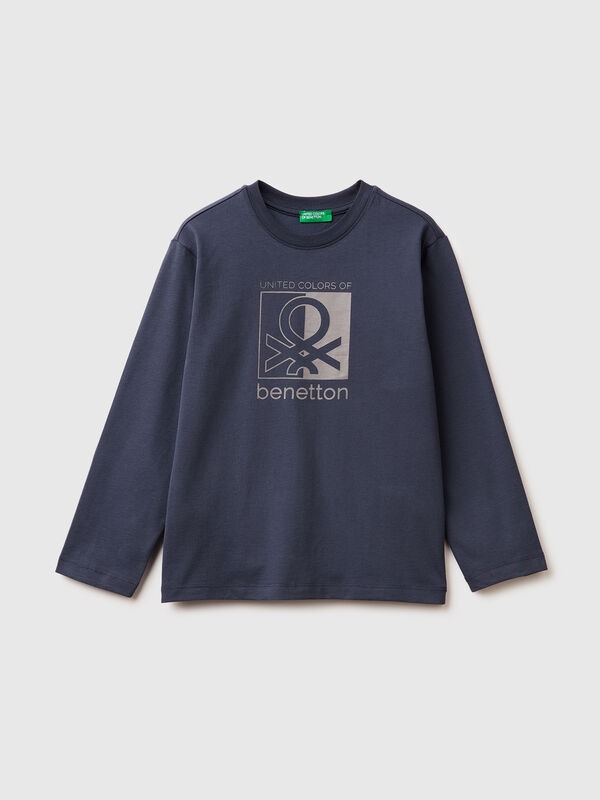 Warm t-shirt with logo print Junior Boy