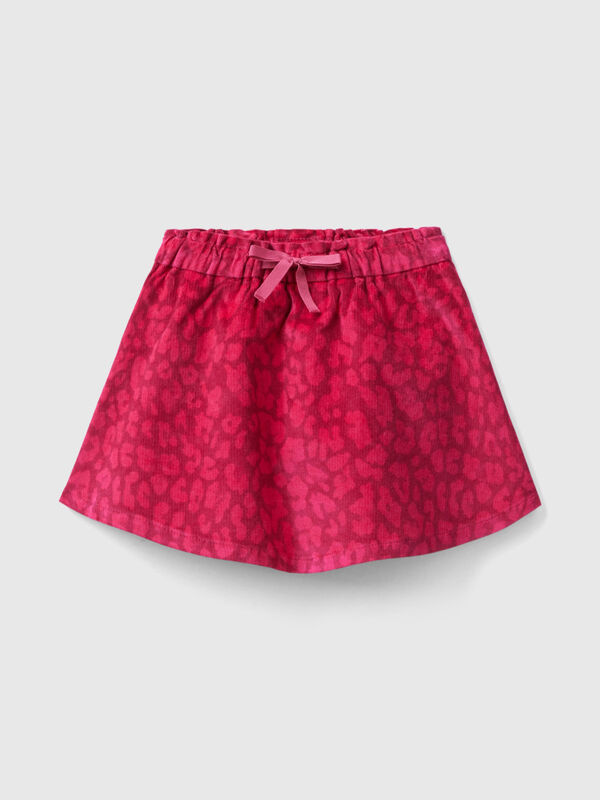 Animal print velvet mini skirt
