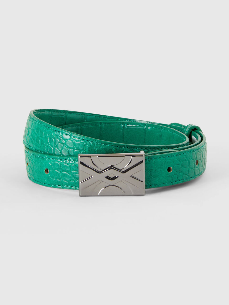 Thin green belt with coconut print - Green