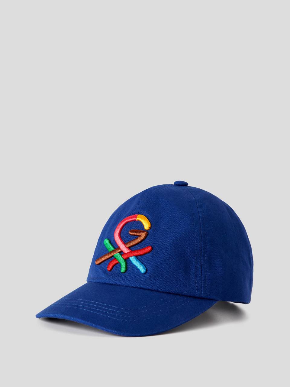 Benetton Cornflower blue hat with embroidered logo by Ghali - 6G0QCA00K_79R
