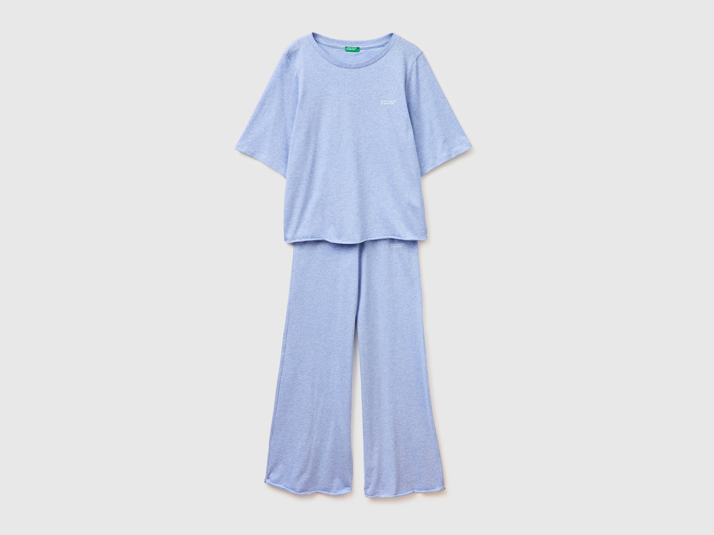Lightweight melange cotton pyjamas