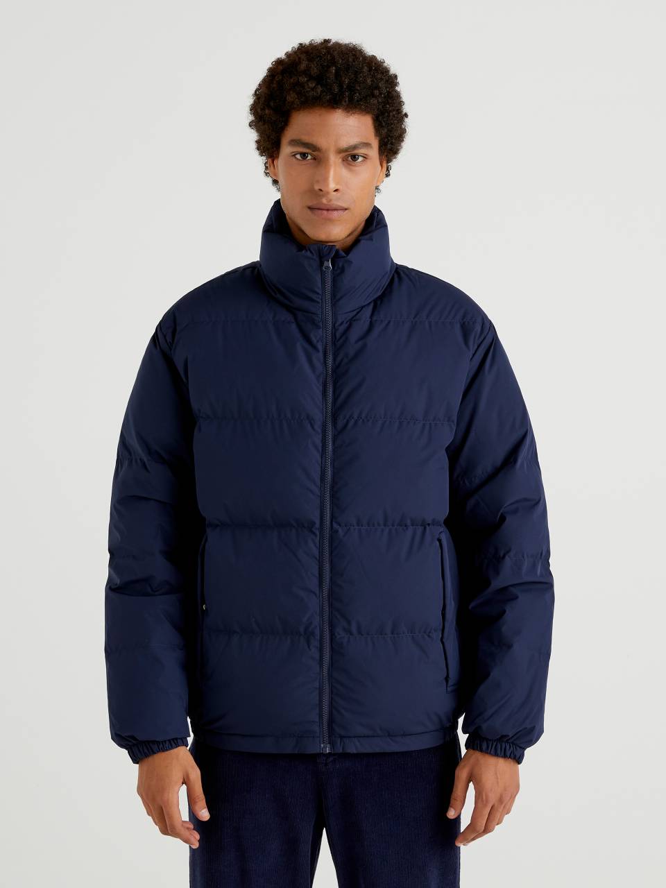 Benetton Short puffer jacket padded with recycled feathers - 2JF8UN01I_016